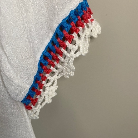 Another Story Women's Crochet Trimmed White Beach‎ Cover-Up Top Size Small - Picture 4 of 11